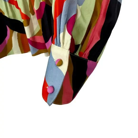 Tuckernuck Crosby by Mollie Burch Medium Wearable Art Blouse Shirt Top Formal - Picture 6 of 9